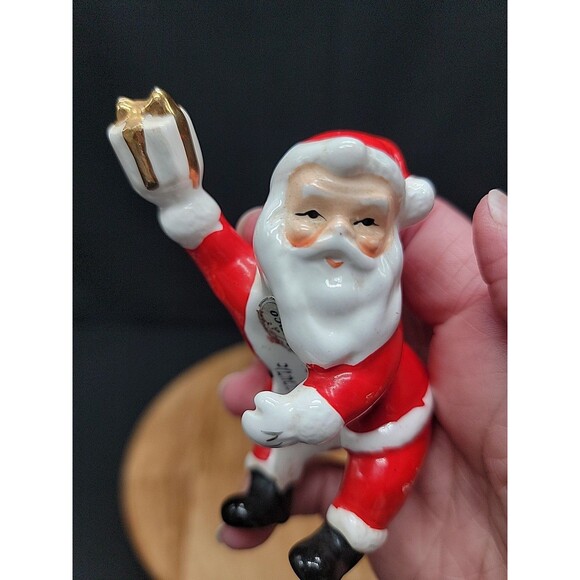 Vintage Napco Taper Candlestick Hugger Ceramic Santa Figure Holiday Decor - Picture 8 of 10